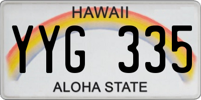 HI license plate YYG335
