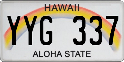 HI license plate YYG337