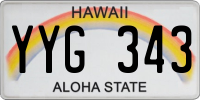 HI license plate YYG343