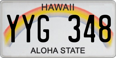 HI license plate YYG348