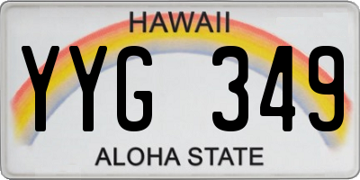 HI license plate YYG349