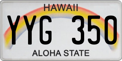 HI license plate YYG350