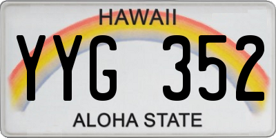 HI license plate YYG352