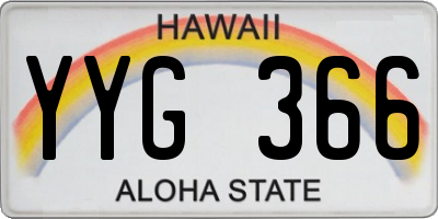 HI license plate YYG366