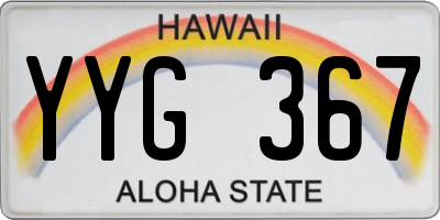 HI license plate YYG367
