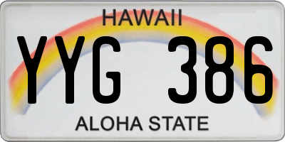 HI license plate YYG386