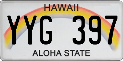 HI license plate YYG397