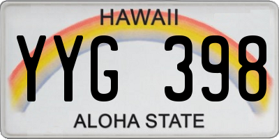 HI license plate YYG398
