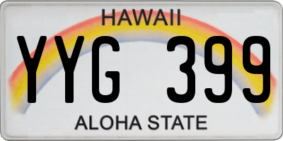 HI license plate YYG399