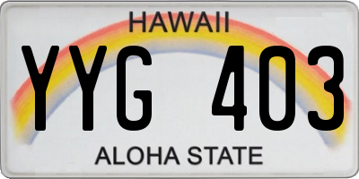 HI license plate YYG403