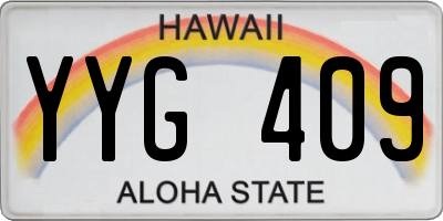 HI license plate YYG409