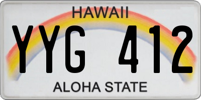 HI license plate YYG412