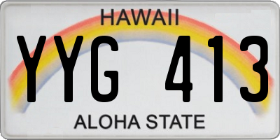 HI license plate YYG413