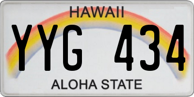 HI license plate YYG434