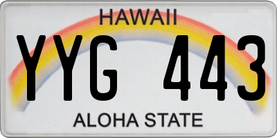 HI license plate YYG443