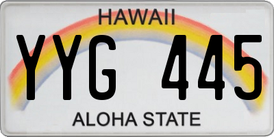 HI license plate YYG445