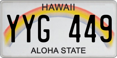 HI license plate YYG449