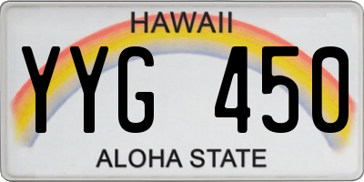 HI license plate YYG450