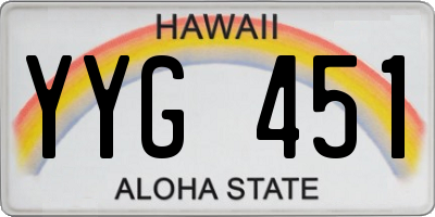 HI license plate YYG451