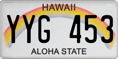 HI license plate YYG453