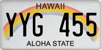 HI license plate YYG455