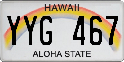HI license plate YYG467