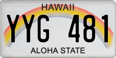 HI license plate YYG481