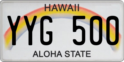 HI license plate YYG500