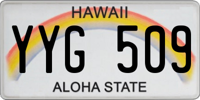 HI license plate YYG509
