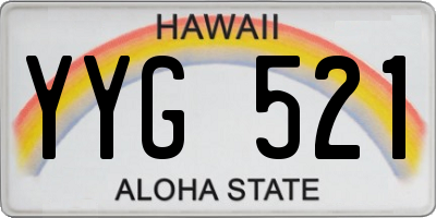 HI license plate YYG521