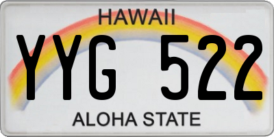 HI license plate YYG522