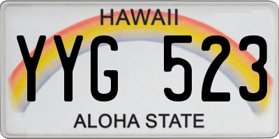 HI license plate YYG523
