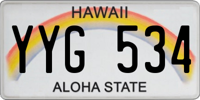 HI license plate YYG534