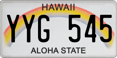 HI license plate YYG545