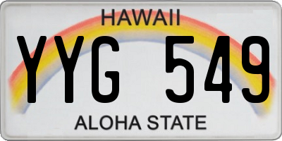 HI license plate YYG549