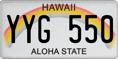 HI license plate YYG550