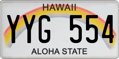 HI license plate YYG554