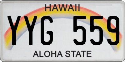 HI license plate YYG559
