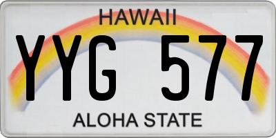HI license plate YYG577