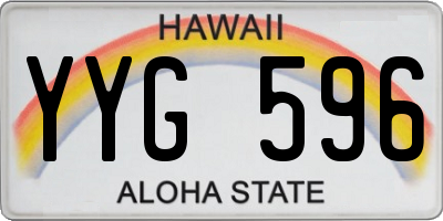 HI license plate YYG596