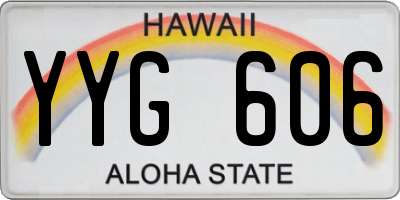 HI license plate YYG606