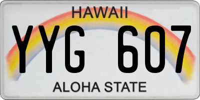 HI license plate YYG607