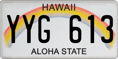 HI license plate YYG613