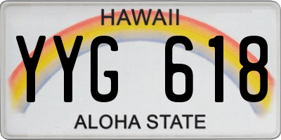 HI license plate YYG618