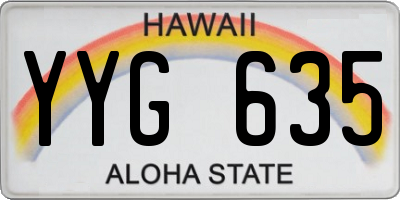 HI license plate YYG635