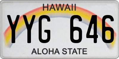 HI license plate YYG646