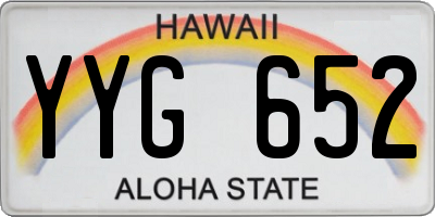 HI license plate YYG652