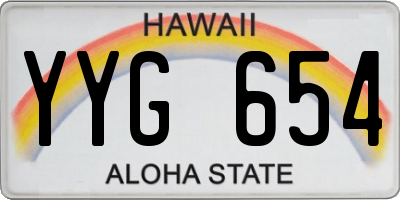 HI license plate YYG654