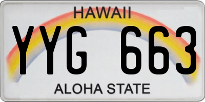 HI license plate YYG663
