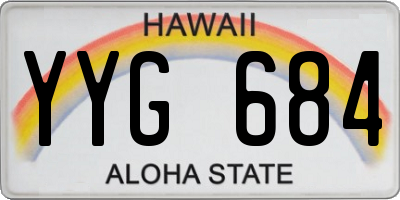 HI license plate YYG684